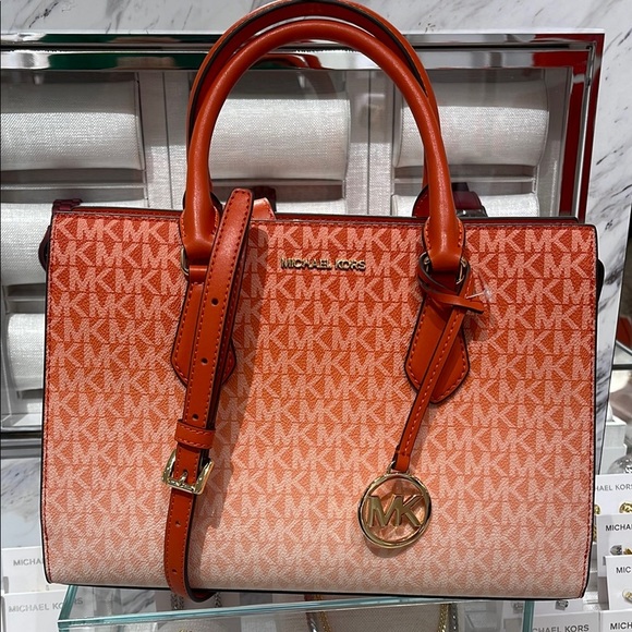 Michael Kors Handbags - Michael Kors Sheila Medium Ombré Signature Logo Satchel Shoulder Crossbody Bag
